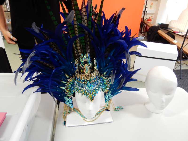 Silver Snappers with the carnival headpieces